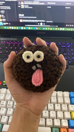 Chart móc len búp bê bánh vòng xù mặt buồn cười, hướng dẫn chi tiết từng hàng