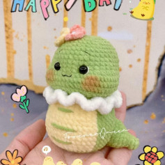 Chart móc len búp bê rắn xanh dễ thương