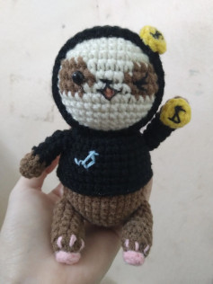 Chart móc len búp bê Samruay mặc áo hoodie