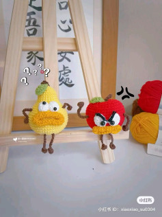 Chart móc len búp bê Táo Cọc và Lê Ngô hài hước