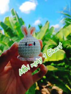 Chart móc len búp bê thỏ trắng dễ thương