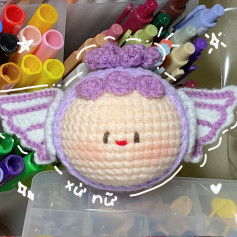 Chart Móc Len Búp bê Virgo Thiên thần Tím Dễ Thương