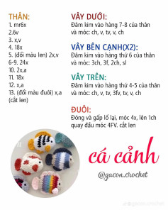 Chart móc len Cá cảnh - Hướng dẫn chi tiết từng bước
