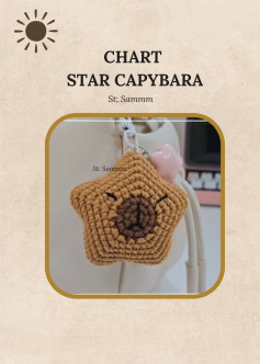 Chart Móc Len Capybara Hình Sao Màu Nâu