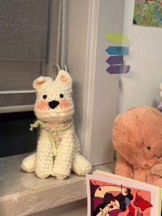 Chart móc len chó Jellycat Munro Scottie Dog màu trắng