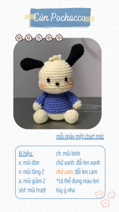 Chart móc len Cún Pochacco Sanrio dễ thương