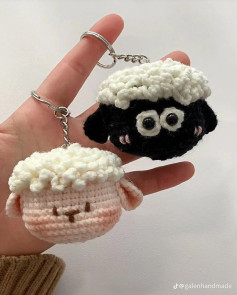 Chart móc len đầu cừu amigurumi dễ thương