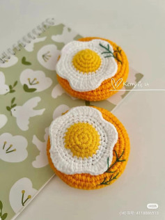 Chart móc len Donut ốp la dễ thương, hướng dẫn chi tiết từng hàng cho phần bánh và trứng