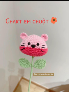 Chart móc len em chuột hồng dễ thương