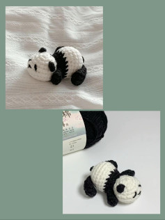 Chart móc len Gấu trúc Panda lười biếng dễ thương, hướng dẫn chi tiết từng hàng
