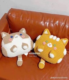 Chart Móc Len Gối Ôm Mèo Xinh Dáng Ngủ