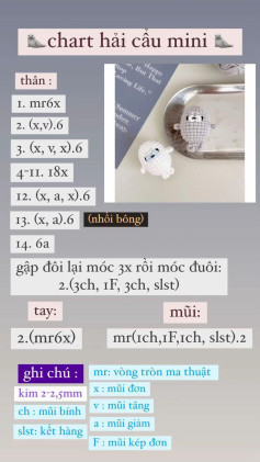 Chart móc len hải cẩu mini dễ thương