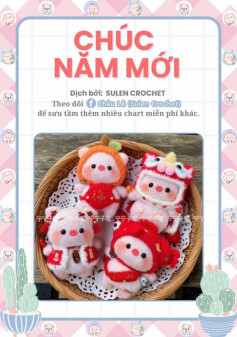 Chart Móc Len Heo Đầu Lân và Heo Đại Phúc Mừng Năm Mới