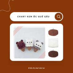 Chart móc len kem ốc quế gấu cute
