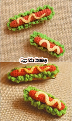 Chart Móc Len Kẹp Tóc Hotdog Chi Tiết