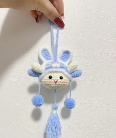 Chart Móc Len Khóa Thỏ Xanh Dương Dễ Thương