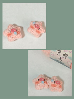 Chart móc len Lợn ngôi sao dễ thương màu hồng