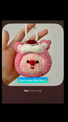 Chart móc len Loopy Gấu Dâu dễ thương