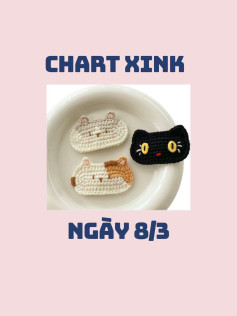 Chart móc len mặt mèo xám trắng dễ thương