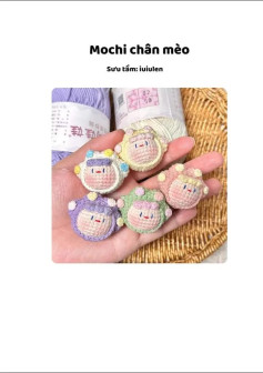 Chart Móc Len Mochi Chân Mèo Mini Nhiều Màu