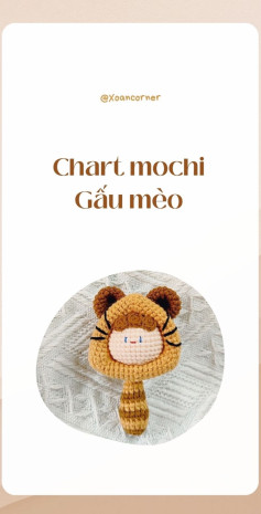 Chart móc len Mochi Gấu Mèo dễ thương