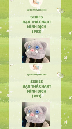 Chart móc len mũ Lợn rừng Inosuke màu xám