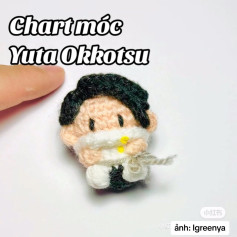 Chart móc len nhân vật Yuta Okkotsu tóc đen