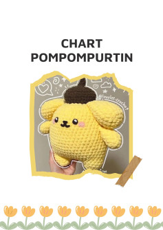 Chart móc len Pompompurin: Hướng dẫn chi tiết cách làm búp bê gấu vàng dễ thương
