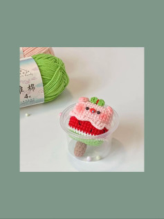 Chart móc len Que kem ỉn ỉn hình chú heo hồng siêu cute