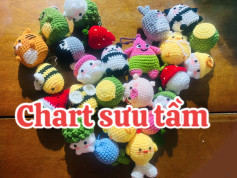 Chart móc len sưu tầm: búp bê, động vật và rau củ dễ thương