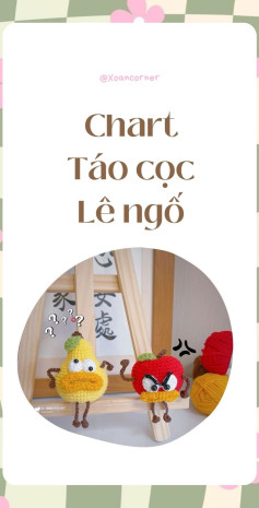 Chart móc len Táo Cọc và Lê Ngô dễ thương