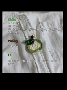 Chart móc len trang trí cúc áo hình trái cây và quả cầu