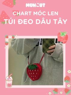 Chart móc len túi đeo hình dâu tây dễ thương