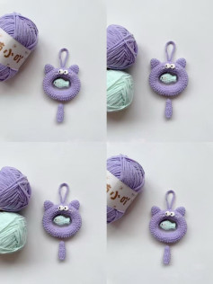 Chaveiro de Gato Preto com Peixinho Mágico