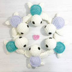 Черепашенок крючком из плюшевой пряжи: схема вязания головы, панциря и лапок