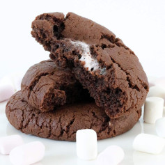 Chocolate Marshmallow Cookies: Rich, fudgy brownie-style cookies with gooey marshmallow centres
