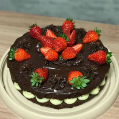 Chocolate Strawberry Cake Recipe with White and Dark Filling