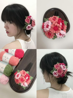 Chrysanthemum Hair Clip Crochet Pattern