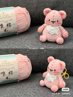 Clockwork Bear: Hướng dẫn móc len gấu bông màu hồng dễ thương với nút lên dây cót