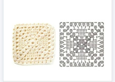 Collection of colorful crochet granny squares with detailed flat charts and stitch patterns