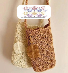 Collection of DIY Crochet Bag Patterns with Flat Charts and Finished Examples