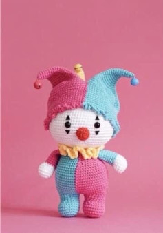 Colorful Crochet Clown Doll Pattern Chart with Step-by-Step Instructions