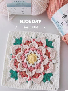 Colorful Crochet Flower Granny Square Pattern with Chart