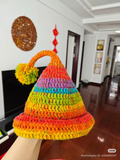 Colorful Crochet Witch Hat with Chart