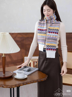 Colorful Fair Isle Knitting Scarf Pattern Chart