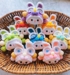 Colorful Lion Head Rabbit Amigurumi Crochet Pattern