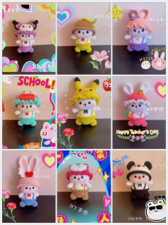 Complete Crochet Pattern for Cute Amigurumi Dolls: Pikachu, Rabbit, Panda