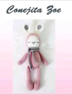 Conejita Zoe Amigurumi Pattern: Complete Crochet Instructions for Pink Rabbit Doll with Hood and Scarf