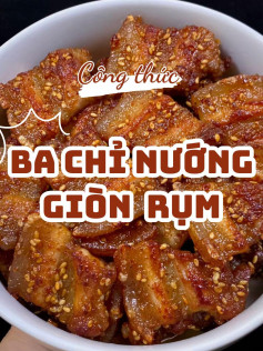 Công thức Ba chỉ nướng giòn rụm với mật ong, tương ớt và hạt mè