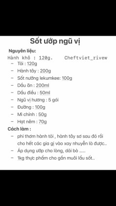 Công thức chi tiết làm sốt ướp ngũ vị hương với hành khô, tỏi và dầu điều cho món nướng